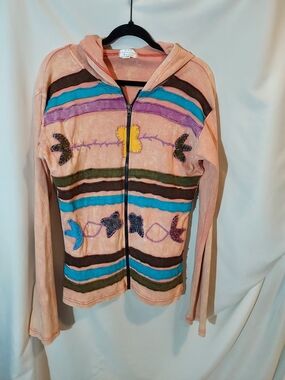 VTG The Collection Royal Boho Patchwork Zip Up Hoodie Fairycore